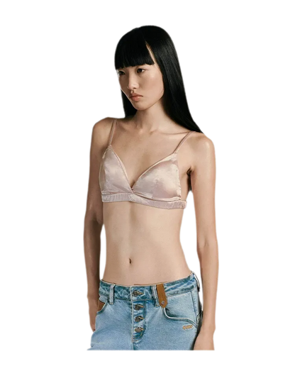 Crinkled Acetate Triangle Bra