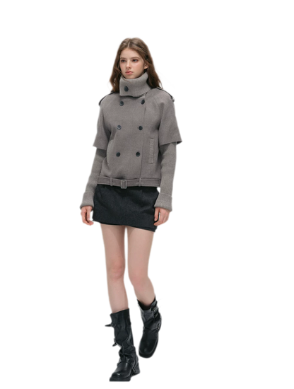 Cape Collar Cropped Jacket