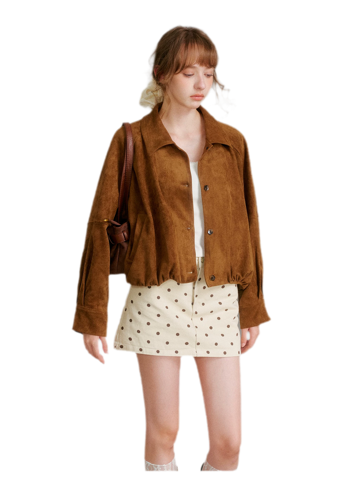 Faux Suede Relaxed Short Jacket