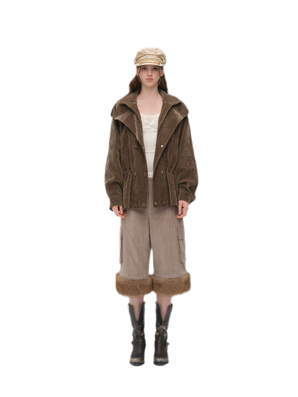 Chenille Cinched Down Jacket