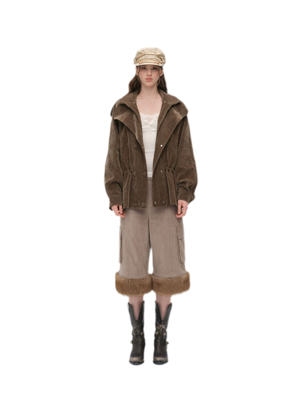 Chenille Cinched Down Jacket