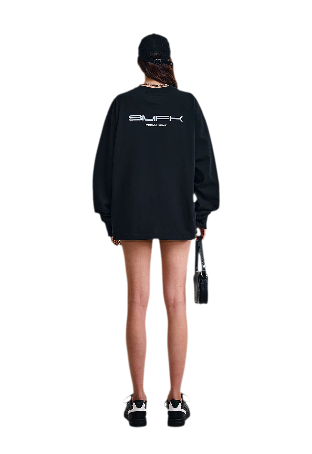 Cross Statue Oversized Long Sleeve Top