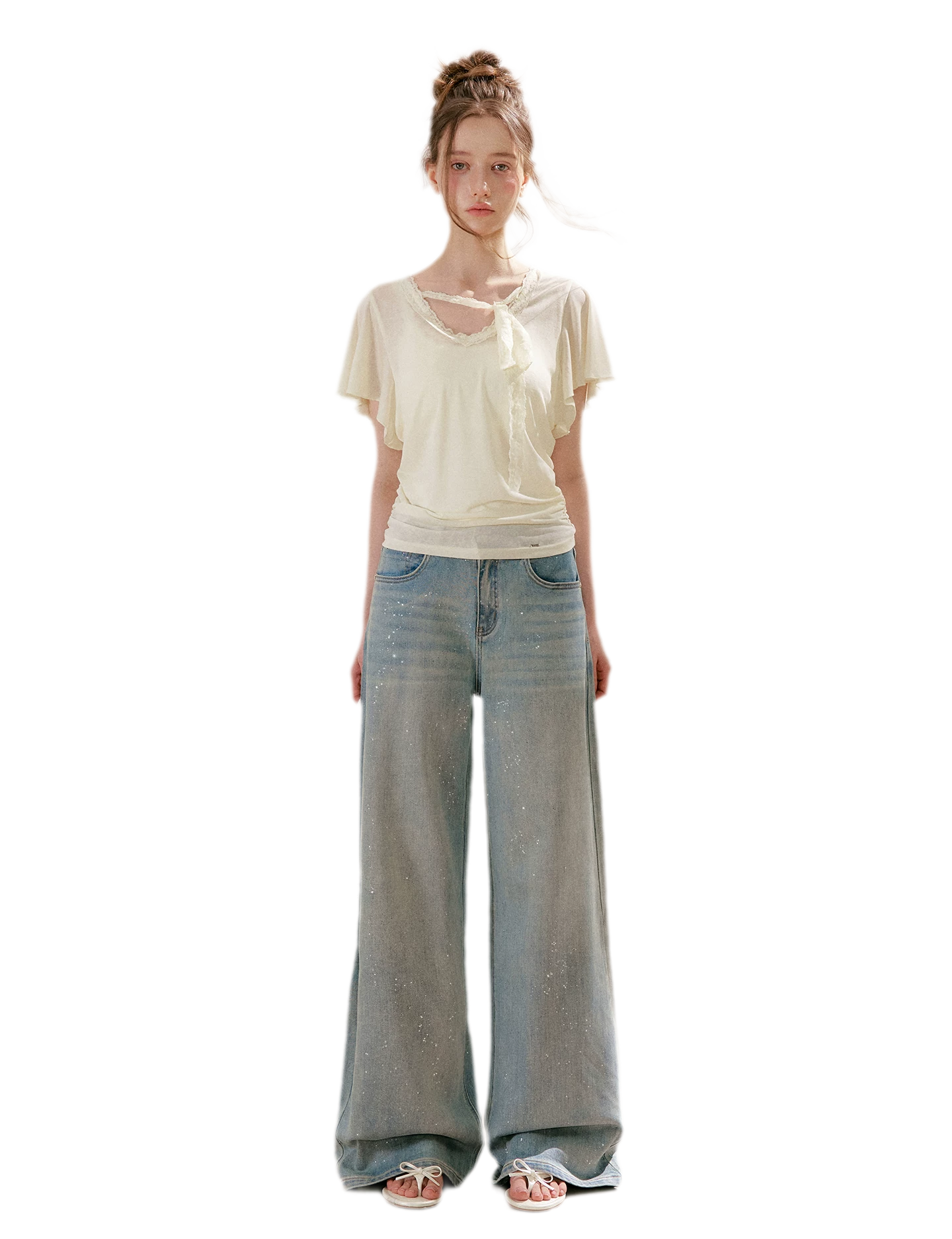 Sparkling Galaxy Wide-Leg Jeans