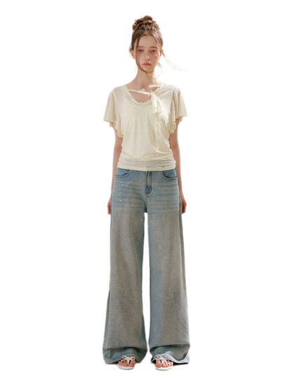 Sparkling Galaxy Wide-Leg Jeans