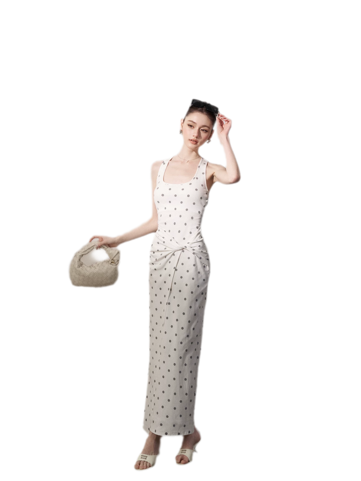 Polka Dot Twist-Knot Dress