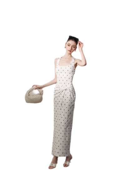 Polka Dot Twist-Knot Dress