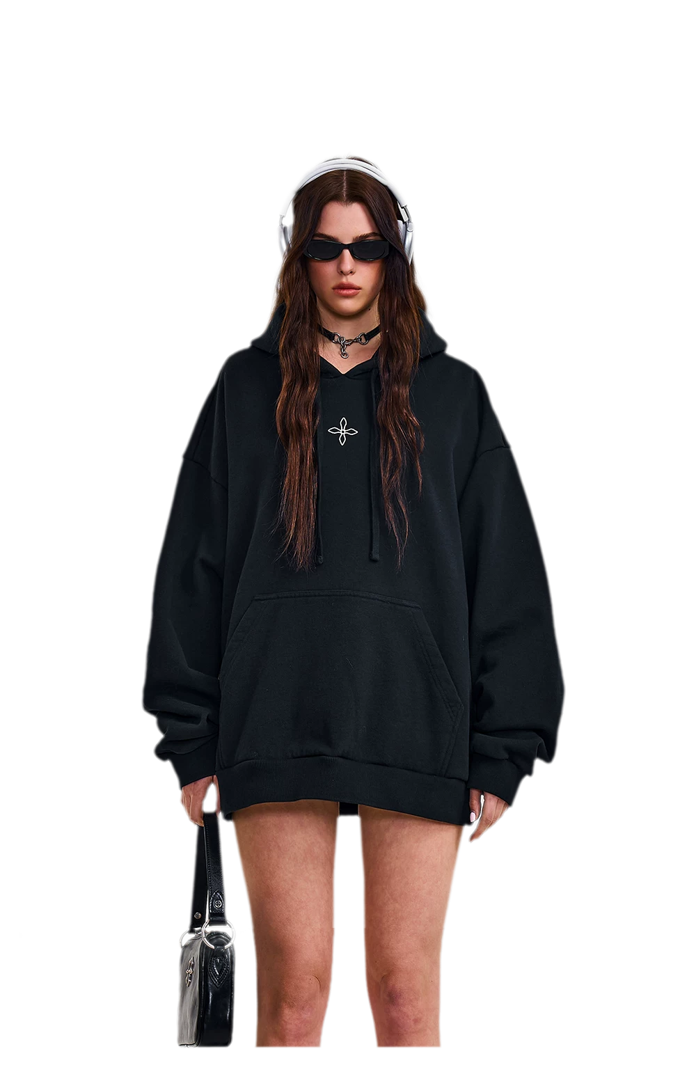 Cross Statue Oversized Hoodie