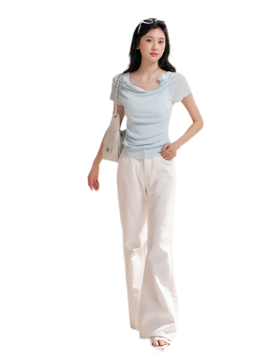 Lyocell Cowl Flower Tee