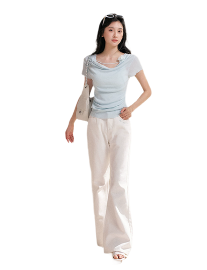 Lyocell Cowl Flower Tee