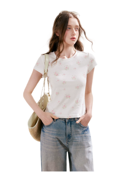 Rose Print Tee