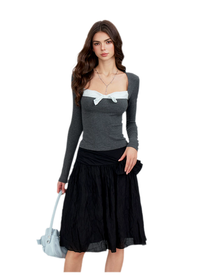 Square Neck Bow Top