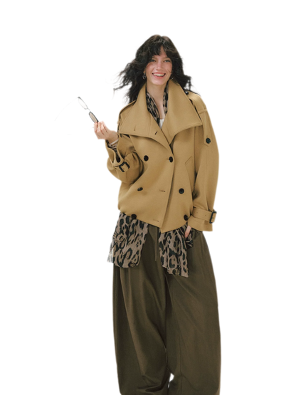 Heathered Cropped Oversized Jacket