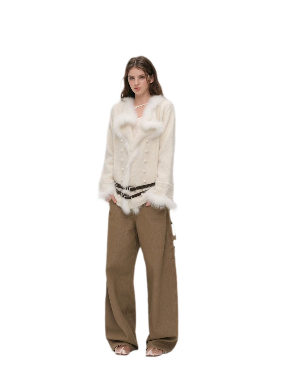 Long-Pile Fox Fur Cardigan