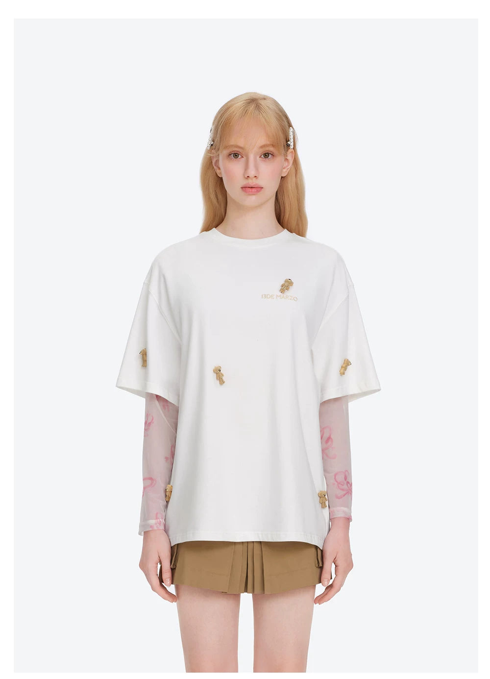 Unisex 2026 Spring/Summer Plush Bear T-Shirt