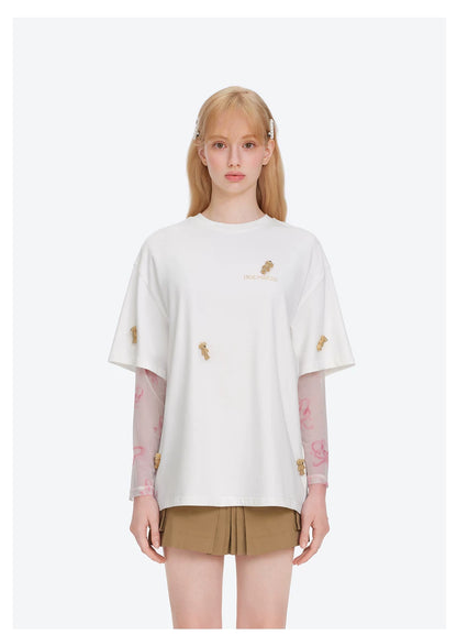 Unisex 2026 Spring/Summer Plush Bear T-Shirt