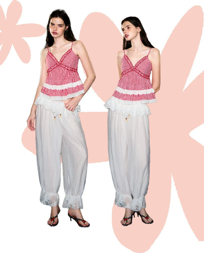 Eyelet Tie Cami Top