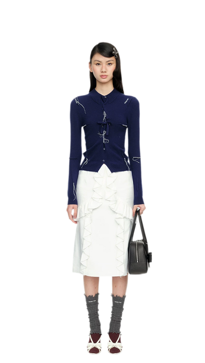 Elegant Knit Top with Pleat Details