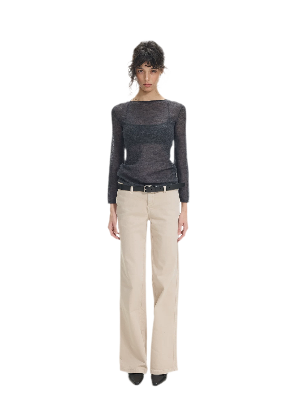 Waistband-Free Straight-Leg Denim Jeans