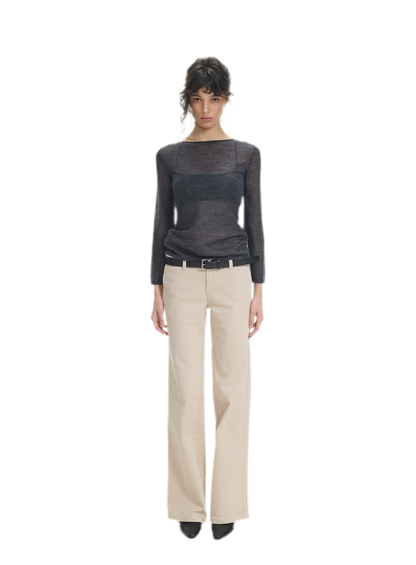 Waistband-Free Straight-Leg Denim Jeans