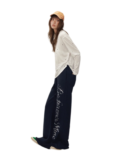 Wide-Leg Graphic Pants