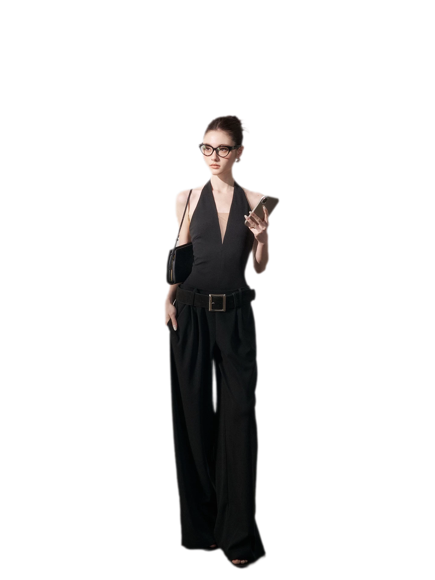 Halter V-Neck Jumpsuit