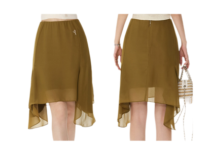 Layered Chiffon A-Line Skirt