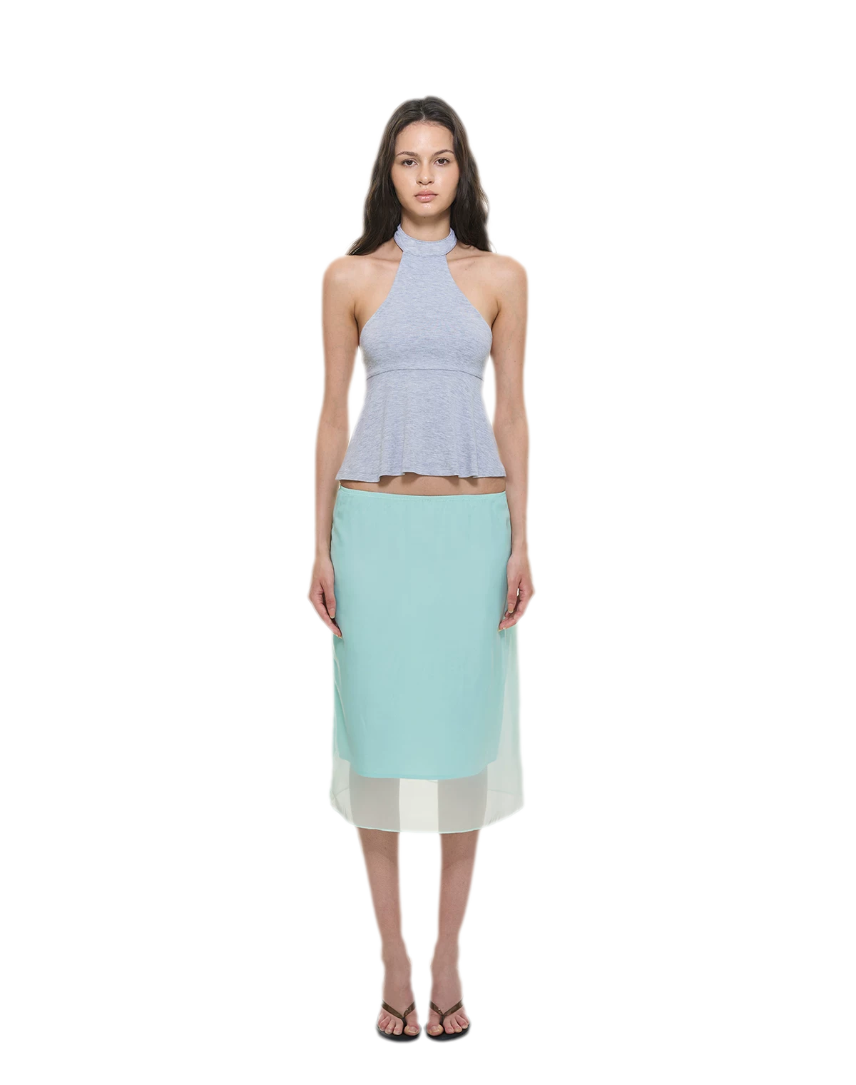 Modal Peplum Halter Top