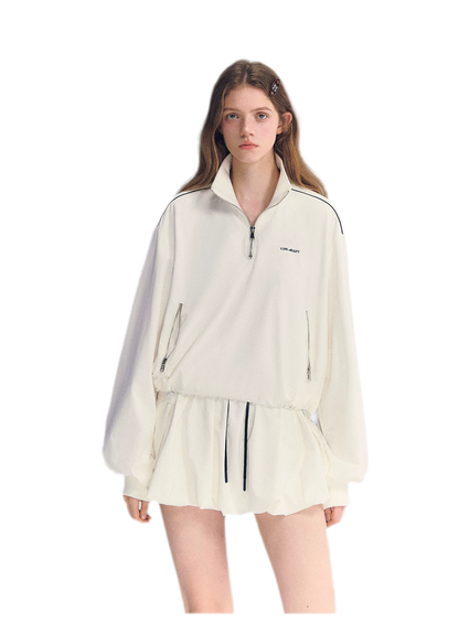 Half-Zip Drawstring Jacket