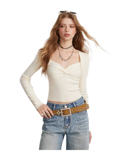 Twist Front Knit Top