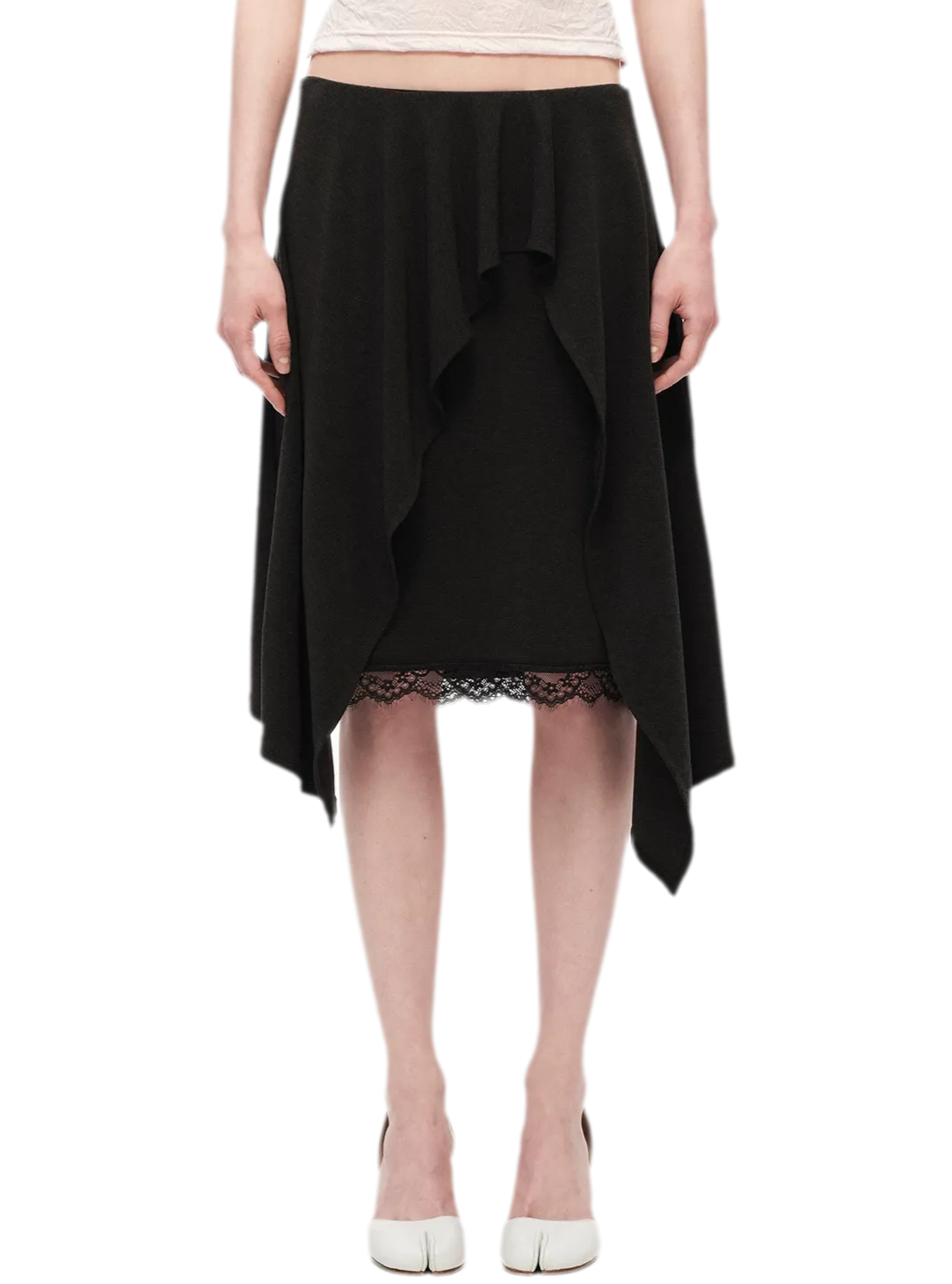 Lyocell Asymmetric Lace Skirt