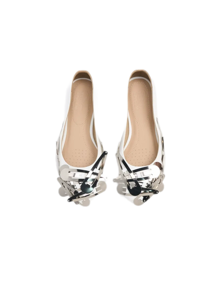 Metal Clip Ballet Flats