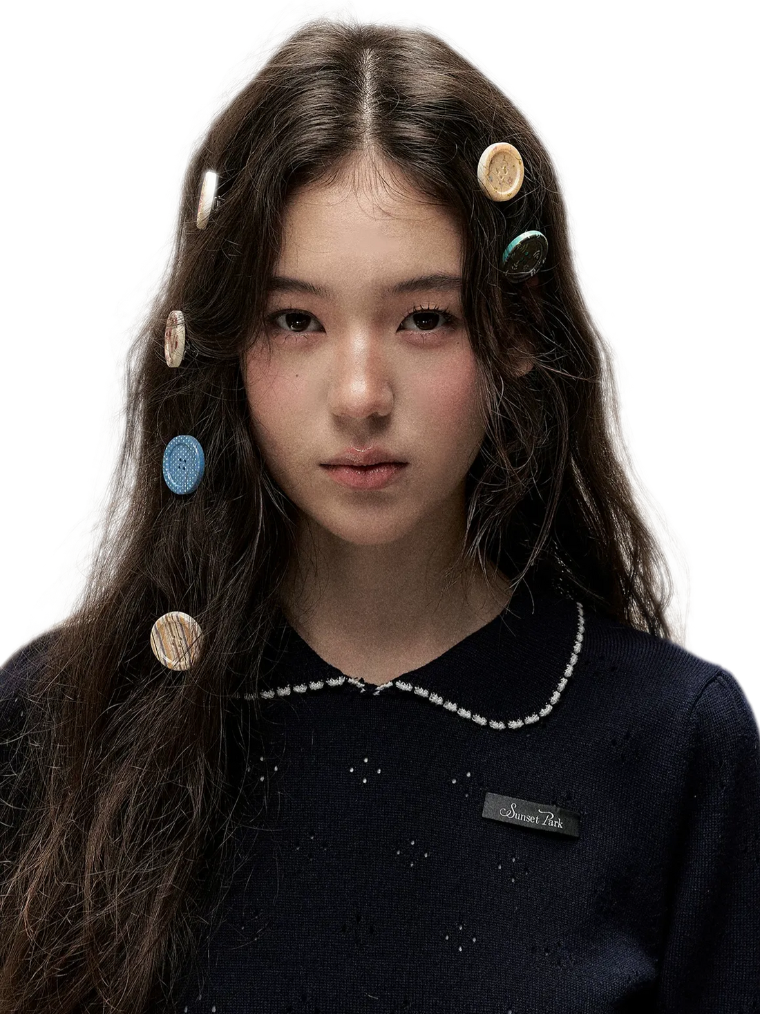 Vintage Button Pattern Hair Clip