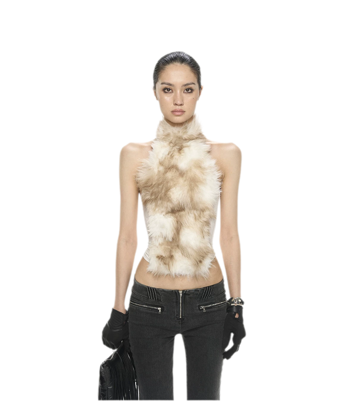 Fox Fur Mesh Halter Top