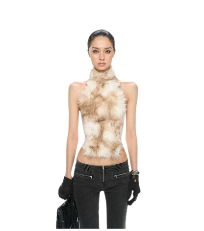 Fox Fur Mesh Halter Top