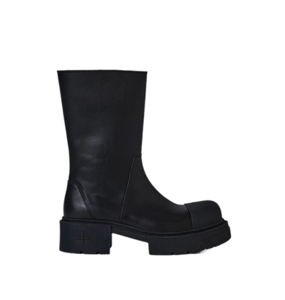 Mid-Calf Leather Boots