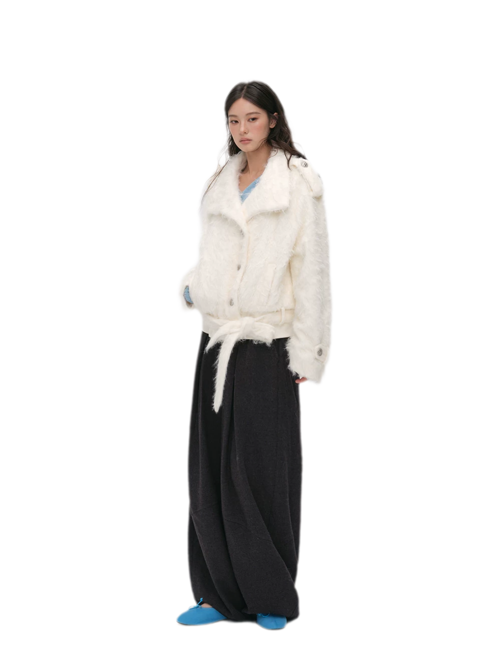 Long-Pile Faux Fur Jacket