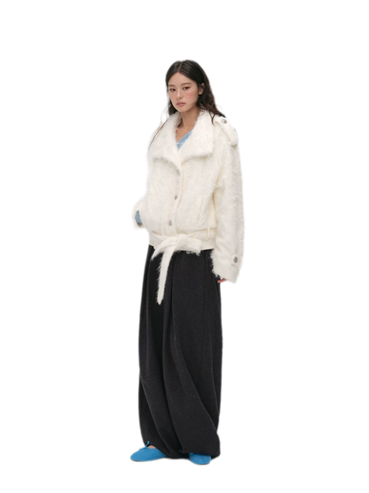 Long-Pile Faux Fur Jacket