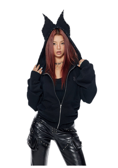 Devil Ear Zip Hoodie