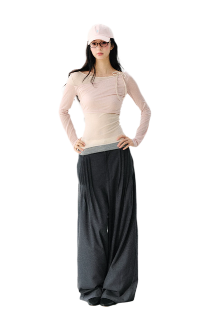 Asymmetric Tie Shoulder Tee