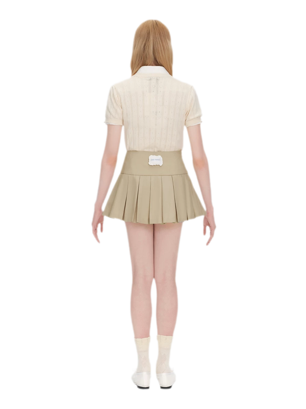 Bear Pleated Cotton Skort