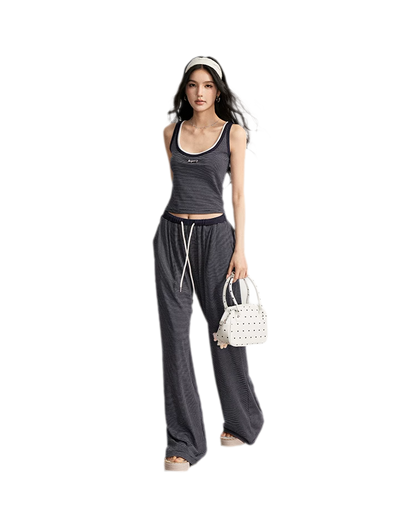 Striped U-Neck Set