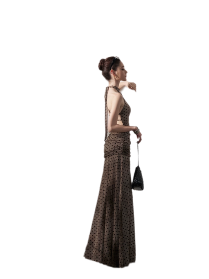 Polka Dot Backless Dress