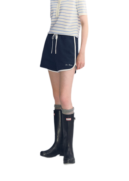 Embroidered Piping Shorts