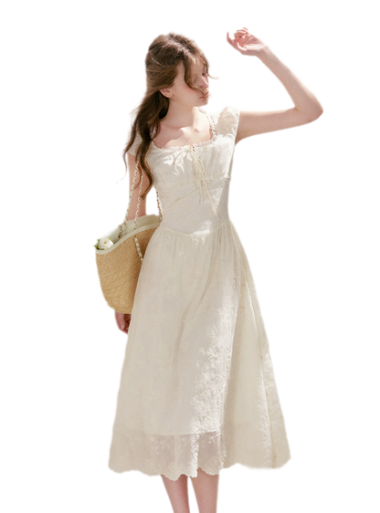 Lace Embroidered Midi Dress