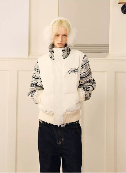 Contrast Fair Isle Down Jacket
