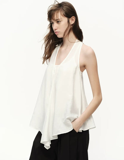 White Lyocell V-Neck Cami