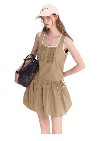 Ruched Lace Bubble Dress