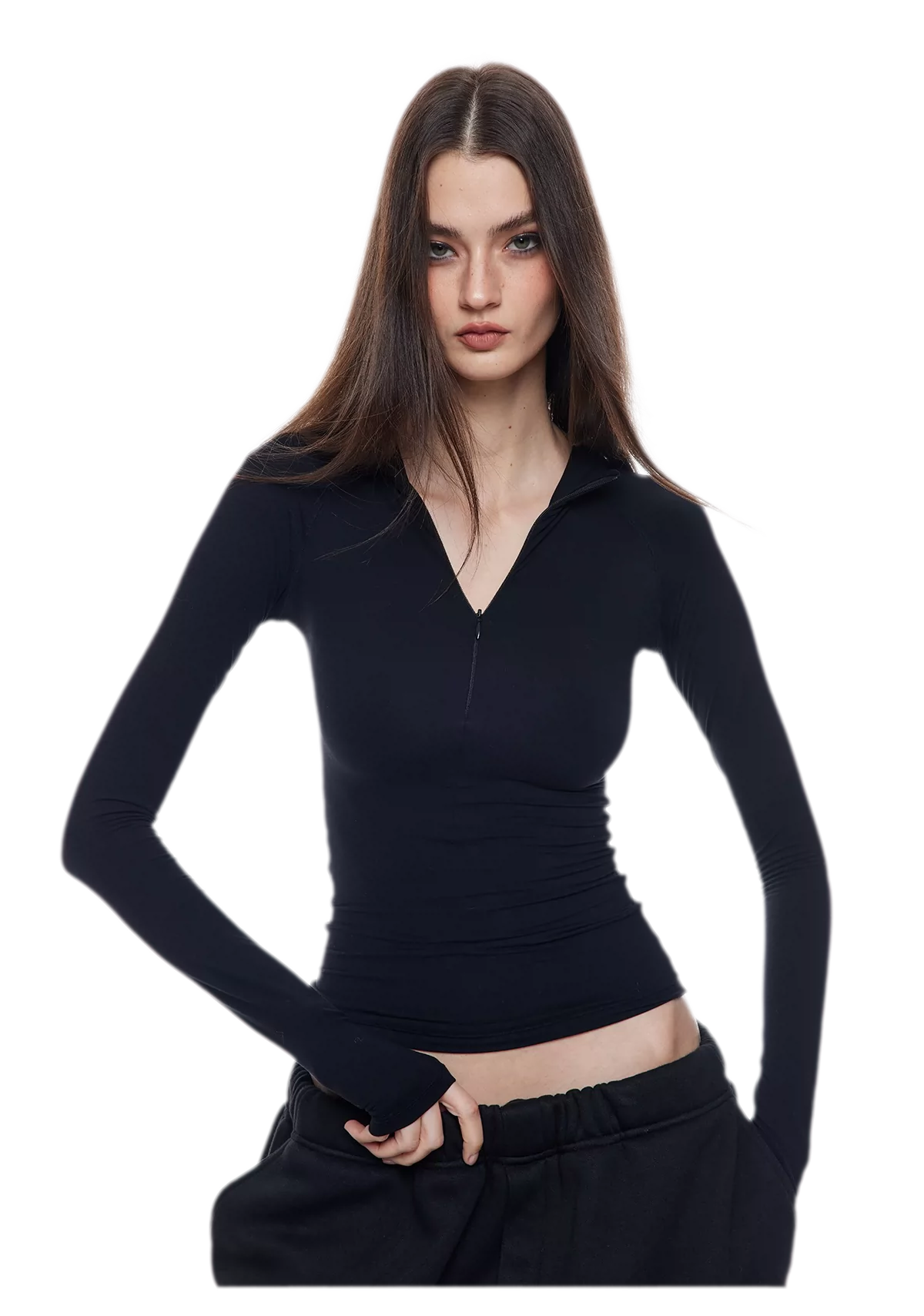 Zip-Front Skin Top