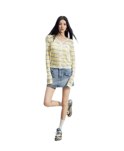 Striped Ice Silk Cardigan