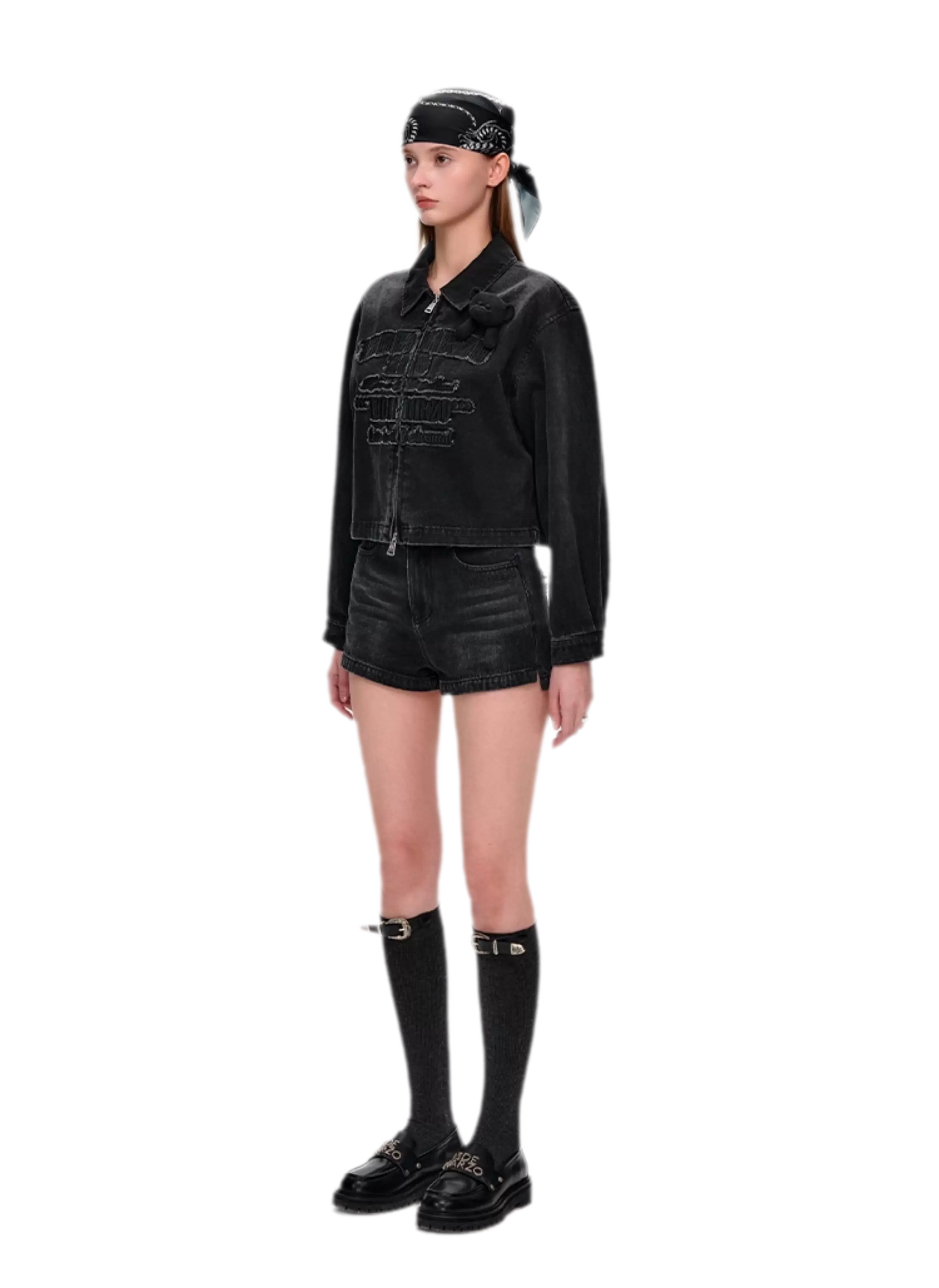Bear Denim Zipped Shirt